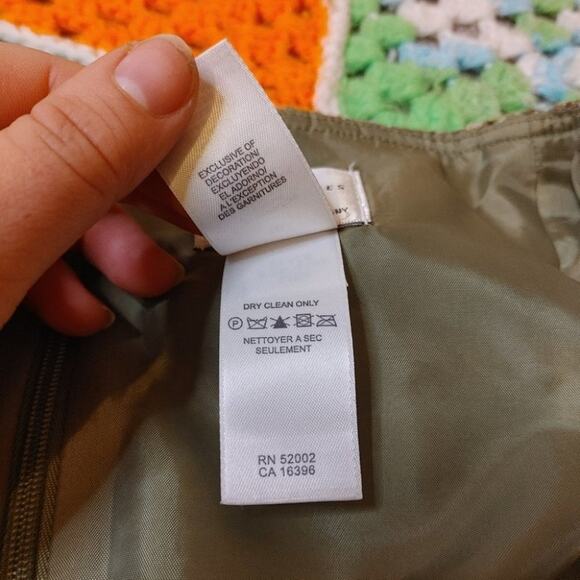 Emma James Size 16 Liz Claiborne Company Tweed Green Skirt Zipper Frill Business - Picture 4 of 9